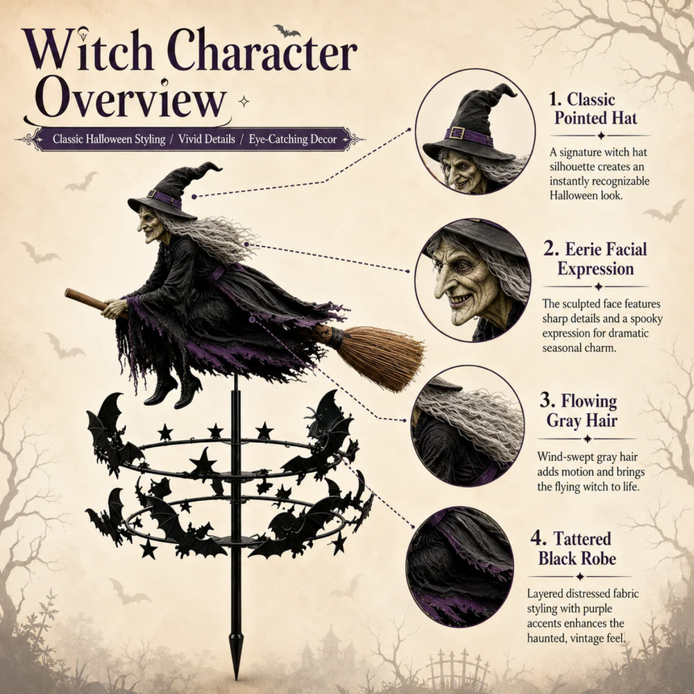 Halloween Early Bird Special ๐ง The Enchanted Witch Garden Wind Spinner